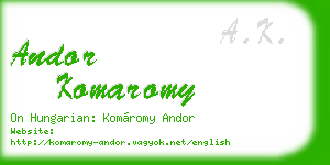 andor komaromy business card