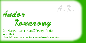andor komaromy business card